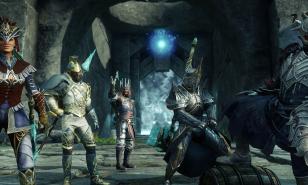 Five New World players posing in front of Lazarus Instrumentality